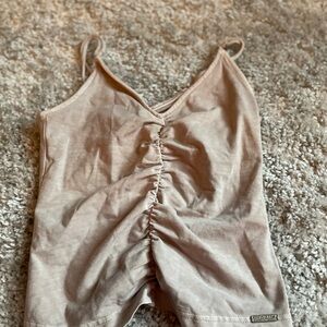 Ruched Beige Tank Top